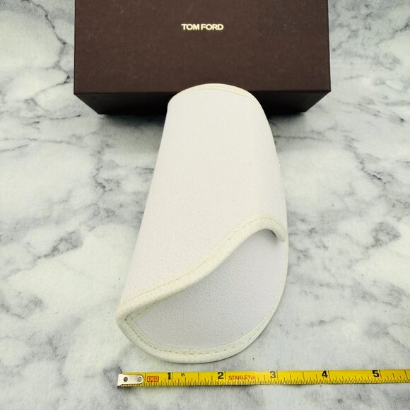 Tom Ford Sunglasses Case Set, Large White Velvet,Boxed,Leather Trim,White Cloth main image 5